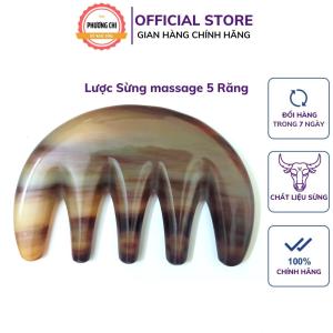 Lược sừng 5 răng thưa dùng massage ấn huyệt chải êm lược chải tóc gỡ rối  - Mỹ Nghệ Phương Chi