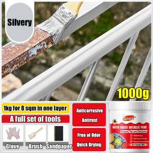 🌈No Need to Polish🌈GOOTI 2 IN 1Anti Rust Paint for Metal 1kg with brush for Color Steel Tiles Windows Iron doors Car Motorcycle Rust Remover Stainless Steel Paint Metallic Rust Converter Car Metallic Rust Antirust Primer