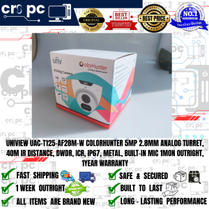 UNIVIEW UAC-T125-AF28M-W COLORHUNTER 5MP 2.8MM ANALOG TURRET 40M IR DISTANCE DWDR ICR IP67 METAL BUILT-IN MIC