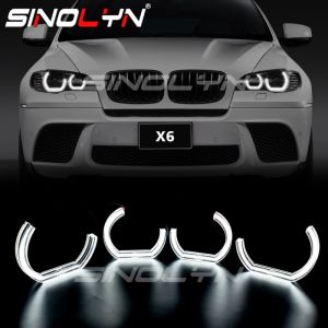 Sinolyn Angel Eyes Tuning For BMW X6 E71 E72 X6M Xenon Headlight Tuning LED DTM Acrylic Halo Rings Car Lights Accessories Retrofit
