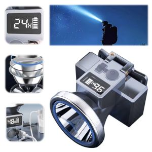 YUNAFIN Đa chức năng Đèn pha chống nước Góc điều chỉnh Có thể sạc lại Đèn pha LED  Đèn pha siêu sáng Đèn pin cắm trại dành cho câu cá và đi bộ đường dài