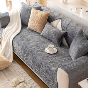 1 2 3 4 Seater & L Shape Nordic Sofa Cushion Covers Dutch Velvet Anti-slip Sofa Protector Mat Removable Cushion Couch Mat Anti-scratch Lazy Boy Recliner Cover