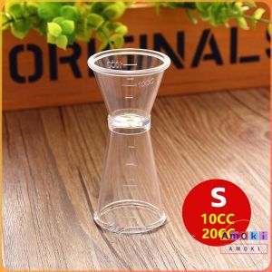 Amoki PVC Double Jigger Measuring Cup 10/20/40cc Transparent Jigger with Measurement Markings