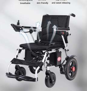 Multifunctional four-wheel electric wheelchair elderly disabled shock-absorbing walker foldable luxury wheelchair