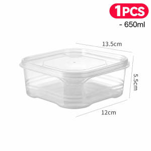 6 Grid PP5 Multi Compartment Food Storage Container Airtight Meal Prep Organizer Stackable Refrigerator Box PP5 Microwave Safe Vegetable Fruit Meat Storage Container