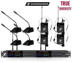 Sennheiser Wireless Microphone System UHF Pro Handheld Lavalier & Conference Mic for Karaoke Meetings Presentations