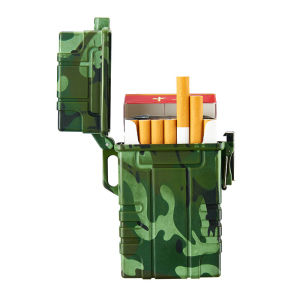 20 Cigaretts Capacity USB Rechargeable Cigarett Lighter Portable Outdoor Waterproof Rechargeable Cigarett Case Waterproof Windproof