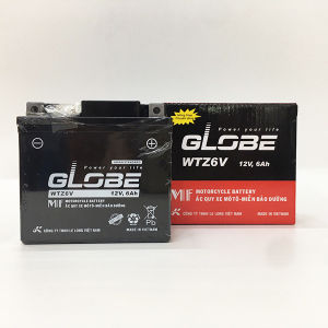 Bình Ắc Quy Khô Xe Máy GLOBE WTZ6V 12V6AH dùng cho NOZZA AirBlade SH MODE SH Việt Nam