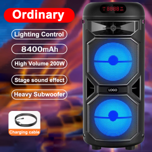 【14000mAH】GZ-409 8.5inch Wireless Bluetooth Speaker With Mic Big Size Bass Party Original Bluetooth Speaker Portable Subwoofer With USB/TF/AUX/FM RGB