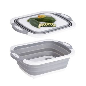 Talenan Lipat 3 In 1 Multifungsi Alas Potong Buah Sayur Tempat Cuci Baskom Tirisan Portable