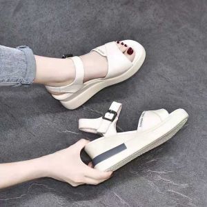 [Free Shipping] Womens Summer New Wedge Heel Peep-Toe Sandals Open-Toe Breathable Thick-Soled Womens Sandals