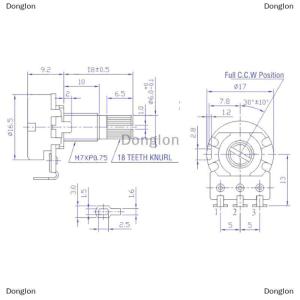 [COD] Donglon Brass Shaft Potentiometer For Electric Guitar Bass A250K/B250K/A500K/B500K