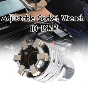 10mm-19mm Adjustable Universal Socket WrenchRatchet Wrench,Universal Wrench for Power Drill