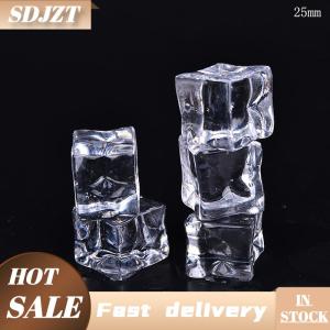 SDJZT 10PCS Pack Fake Artificial Acrylic Ice Cubes Crystal Clear 2 2.5 3cm Square