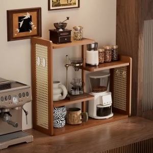 Sacesr Vintage Storage Holders Lightweight Bamboo Dining Table Storag Holders Tea Set Cup Display Racks Indoor Cabinet Utensils 3H4K8