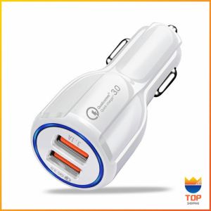 TOP Car Chargerหัวชาร์จในรถ QC 3.0 Car charger Adapter 2 พอร์ตการชาร์จ Car charger