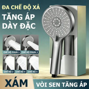 Vòi Sen Tăng Áp Mặt Lớn 12cm Phun Nước Toàn Diện Phủ Kín Cơ Thể 5 Chế Độ Phun Đa Năng Chất Liệu Nhựa ABS Cao Cấp Dày Dặn Chống Rơi Vỡ Sơn Tĩnh Điện Nhiều Lớp Hiện Đại Chống Rỉ Sét Ren Xoáy Tiện Lợi - Bát Vòi Hoa Sen Tắm Tăng Áp Phun Mưa