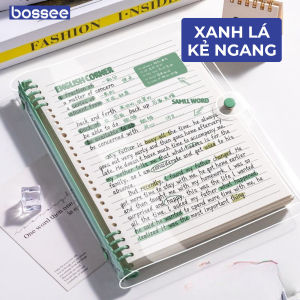 [Tặng Sticker] Sổ Còng Bìa Mềm A5 B5 Bossee- Binder Còng Sắt Khuyết Lỗ Lớn Không Vướng Tay Có Nút Bấm An Toàn Dễ Refill