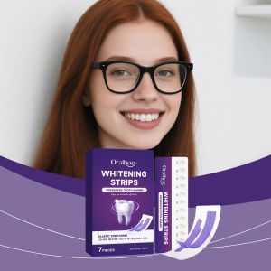 new Purple Teeth Whitening Strips gentle cleaning & brightening freshen oral breath portable design with teeth shade guide card Free Shipping
