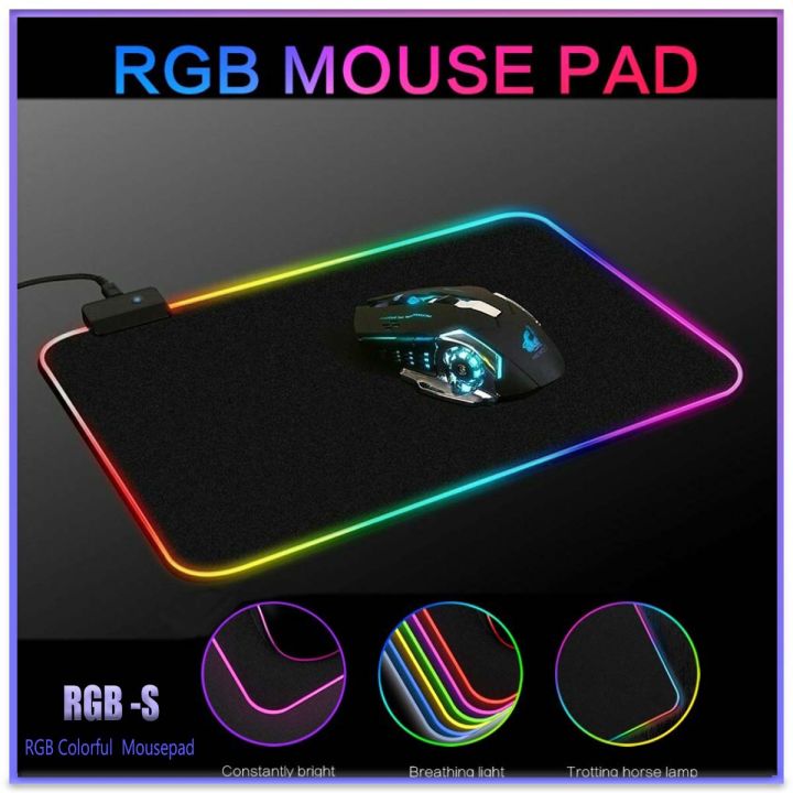 Newly RGB Colorful LED Lighting Gaming Mouse Pad Mat for PC Laptop 35cm ...