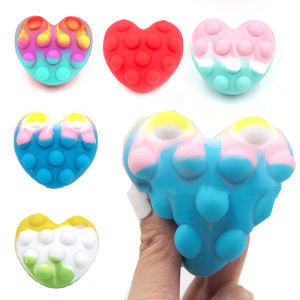 3D Ball Pop It Fidget Toy Heart Sheap Press Pinch Rainbow Silicone Needoh Stress Ball Gameplay Anti Stress Ball Relief Sensory Push Bubble Squishy Christmas Gift