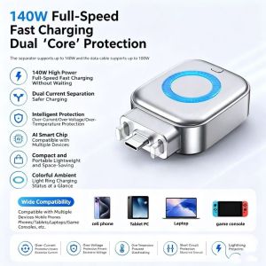 Intelligent Full Charge Auto Cut-Off Type-C Adapter Overcharge Protection Ideal for Overnight Chargi