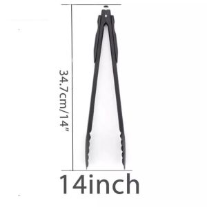 9/12/14inch black food tongfood clampclip kitchen tongBBQ tongsBBQ toolswith lockfood/bread/pasta/BBQstainless steel/plastic handlekitchen utensils