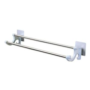 Strong Paste Dual Layer Suction Towel Rack Punch-free Hook Holder for Bathroom Hanging Towel Rack