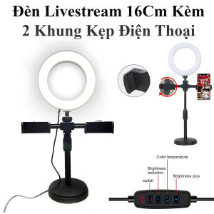 Đèn Livestream Kèm 2 Khung Kẹp Điện Thoại Gấp Gọn