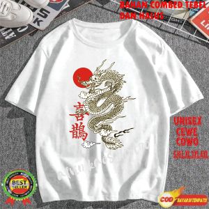 Kaos Imlek 2024 Shio Naga Tahun Naga Kaos Imlek Keluarga Couple Tulisan Fuk Cotton Combed Kaos Katun