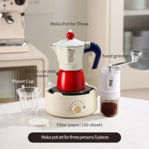 Bincoo ấm moka Set Với Bếp Nhà Duy Nhất Van Espresso Nồi Nhỏ Nhỏ Bình đựng cà phê Bộ