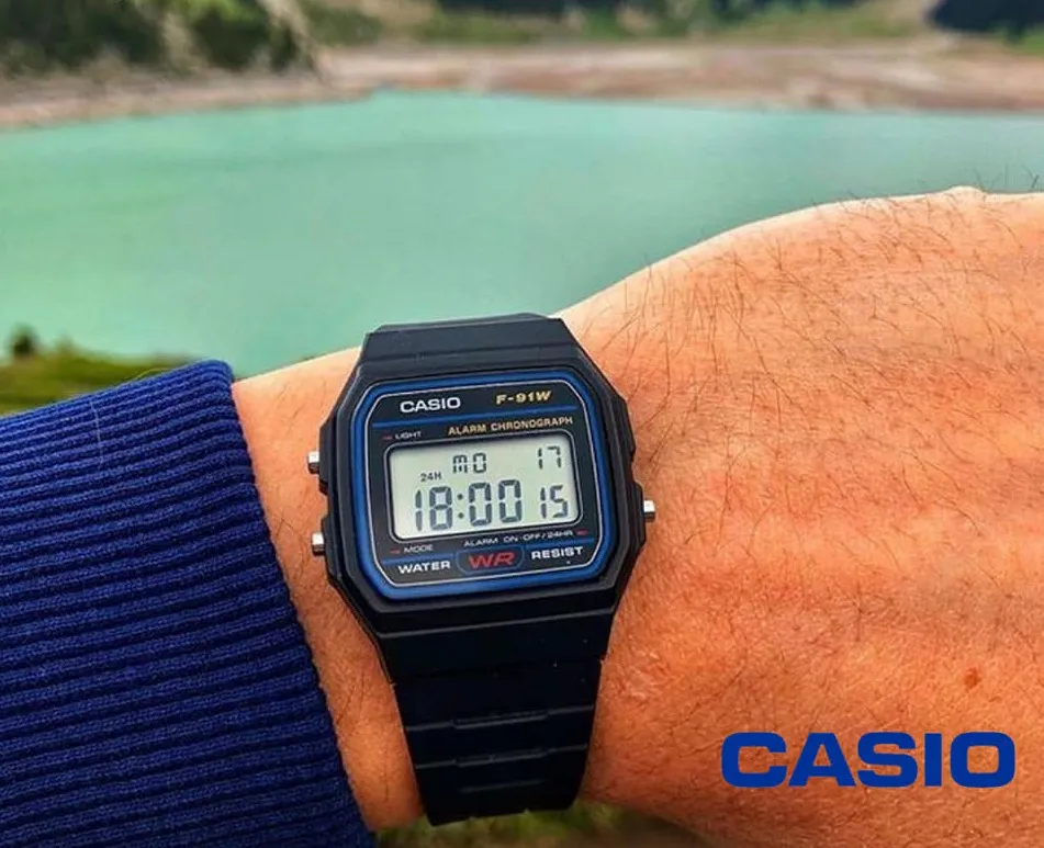 100 Original Casio F 91W 1DG VINTAGE SERIES Digital Black Resin Watch F91W F91W 1DG Lazada