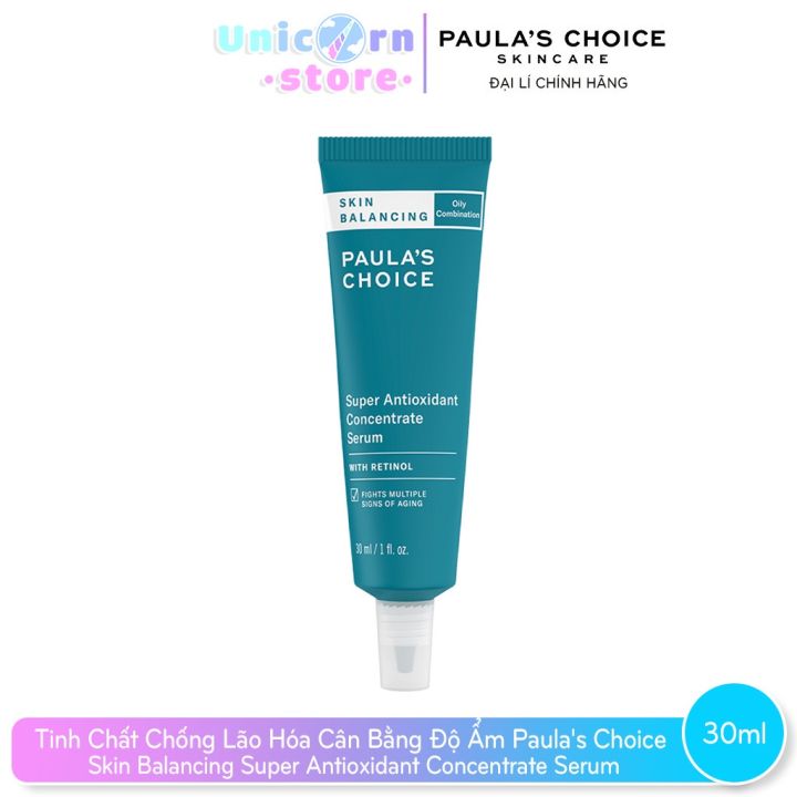 Tinh Chất Chống Lão Hóa Cân Bằng Độ Ẩm Paula's Choice Skin Balancing Super Antioxidant Concentrate Serum 30ml