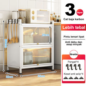 Rak Kabinet Dapur Lemari Piring Multi-layer Lemari Dapur Rak Oven Microwave