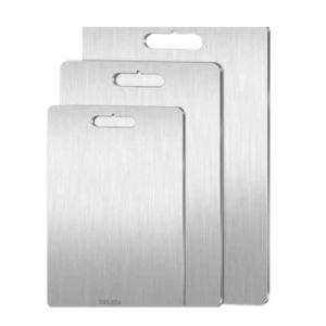 🌟 Kitchen Food Prep Board/NonSlip Chopping Board For Kneading/HeavyDuty Stainless Steel Surface/Antimold/Ultra Durable For Home/304 Stainless Steel Chopping Board Kitchen Home Kneading Board Durable Antimold Cutting Board Stainless Steel Chopping Board