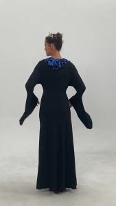 S-5XL Đầm liền thân có mũ phong cách cung đình cổ điển thời Trung cổ Âu Mỹ cổ vuông tay loe dáng xòe rộng.