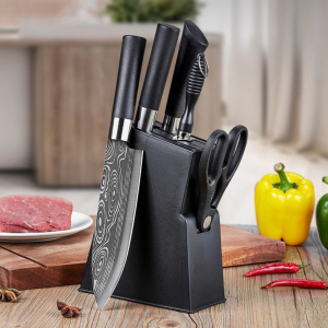 7In1 Knife Set Cleaver Slicing Chef Knife Scissors Sharpener Stick Set｜Cooking knife kitchen knife