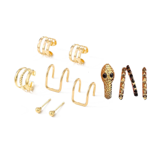 Thanh Lịch nhiều lớp C Hình Dạng Khuyên tai Handmade không xỏ Bông Tai Phụ Kiện Thời Trang Hình Học Lớp hoa tai