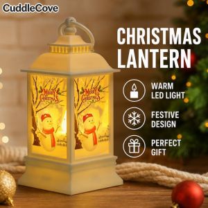 Christmas Snow Globe Lantern Candle Light Portable Tabletop Decor Santa Snowman Christmas Tree Gift Home