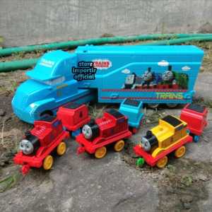 Mainan Train Truck Container Set ISI 7 pcs 933 Q Bahan Metal Alloy | Mainan Truk Kontainer Set Kereta Pull Back | Mainan Set Kereta Dan Truk Kontainer Tanpa Baterai Murah