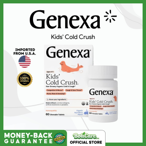 Genexa Kids Cold Crush - Multi-Symptom Cough & Cold Relief for Children - 60 Chewable Tablets