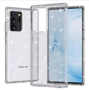 เคสกลิตเตอร์ใสสำหรับ Galaxy Note 20 Ultra/S24 Ultra เคสพลาสติกแข็งไฮบริด บางและอ่อน TPU เคสเกราะกันกระแทกที่ทนทานสำหรับ S24 Plus/S22 Ultra/S22 Plus/S21 Ultra/S21 Plus