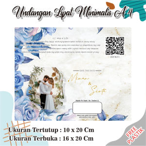 50 Pcs Undangan Pernikahan Lipat Minimalis (A)
