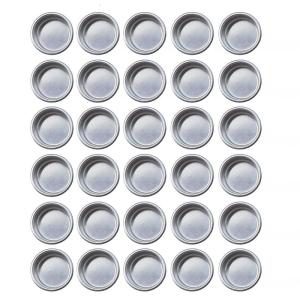 30Pcs Tins Cup Tealight Bases Aluminum Jars Round Containers Mold for DIY Scented and Crafting Supplies
