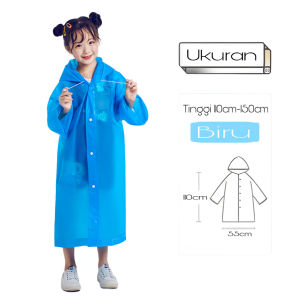 Jas Hujan Anak Motif Hewan Lucu Polkadot Polos Tinggi Badan 90cm-150cm - zansenShop