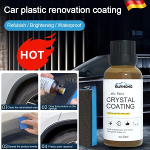 Automotive Plastic Refurbishment Coating Dustproof Plastic Restorer Ceramic Coating Trim Polish Faded Bumper Repair Automotive Detailing Product Plastic Trim Revitalizer UV Resistant Crack Prevention