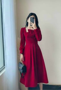 [ Voucher 50k Freeship Max 0 đồng toàn quốc ] ĐẦM ĐI TIỆC TAY PHỒNG DÀI ÔM EO DÁNG XÒE QUA GỐI THANH LỊCH CHẤT VẢI UMI MỀM MỊN
