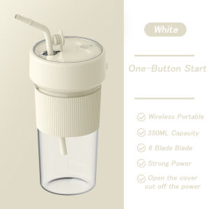 Portable Juicer Blender Cup 6 Blades USB Rechargeable Waterproof Electric Hand Juice Fruit Blender Bottle Mixer Juicer Cup 400ml