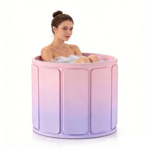 [Chinatera Flagship Store] Portable Bathtub Diameter 27.56in Folding Adult Bath Tub Household Thickened Insulated Foldable Bathtub for Shower Baths at Home Indoor & Outdoor