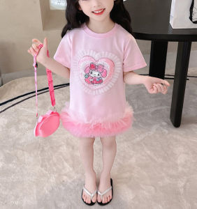 กระโปรงเด็กฤดูร้อนชุดเลื่อมเด็กลูกไม้การ์ตูนเจ้าหญิงกระโปรง